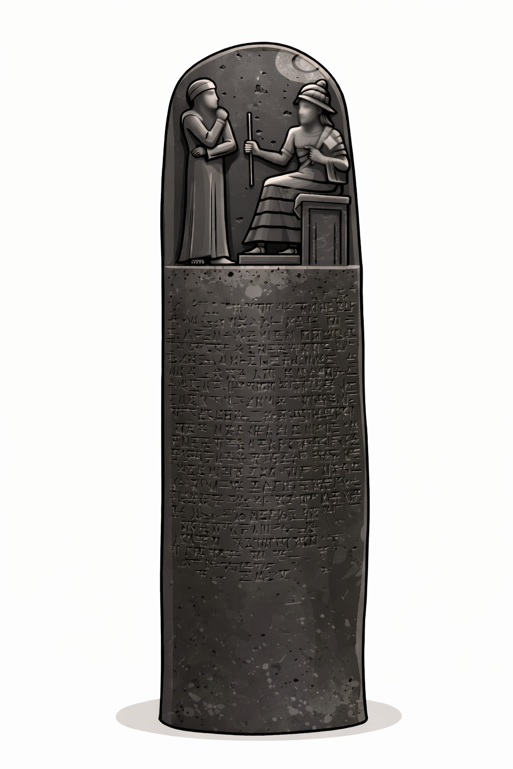 Stele of Hammurabi with carved law code
