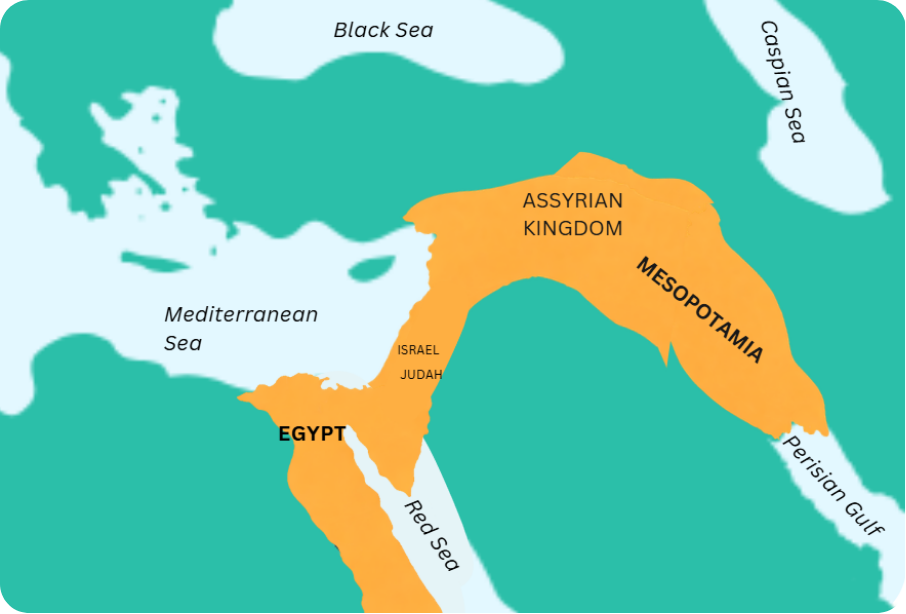 Map of the Assyrian Empire at its height